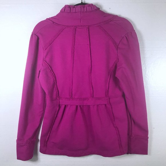Neon Buddha Sz Small Pink Ruffle Athletic Jacket - Picture 3 of 8
